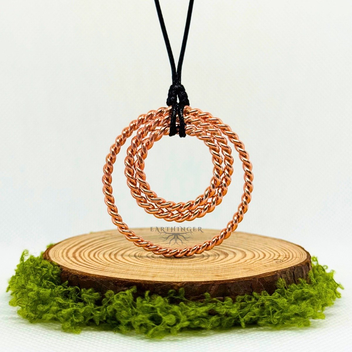 Dreifacher Kupfer Tensor-Ring nach Slim Spurling mit Sacred, Lost & Empowerment Cubit. Kupferring für Erdung, Heilung und spirituelle Transformation Hangefertigt