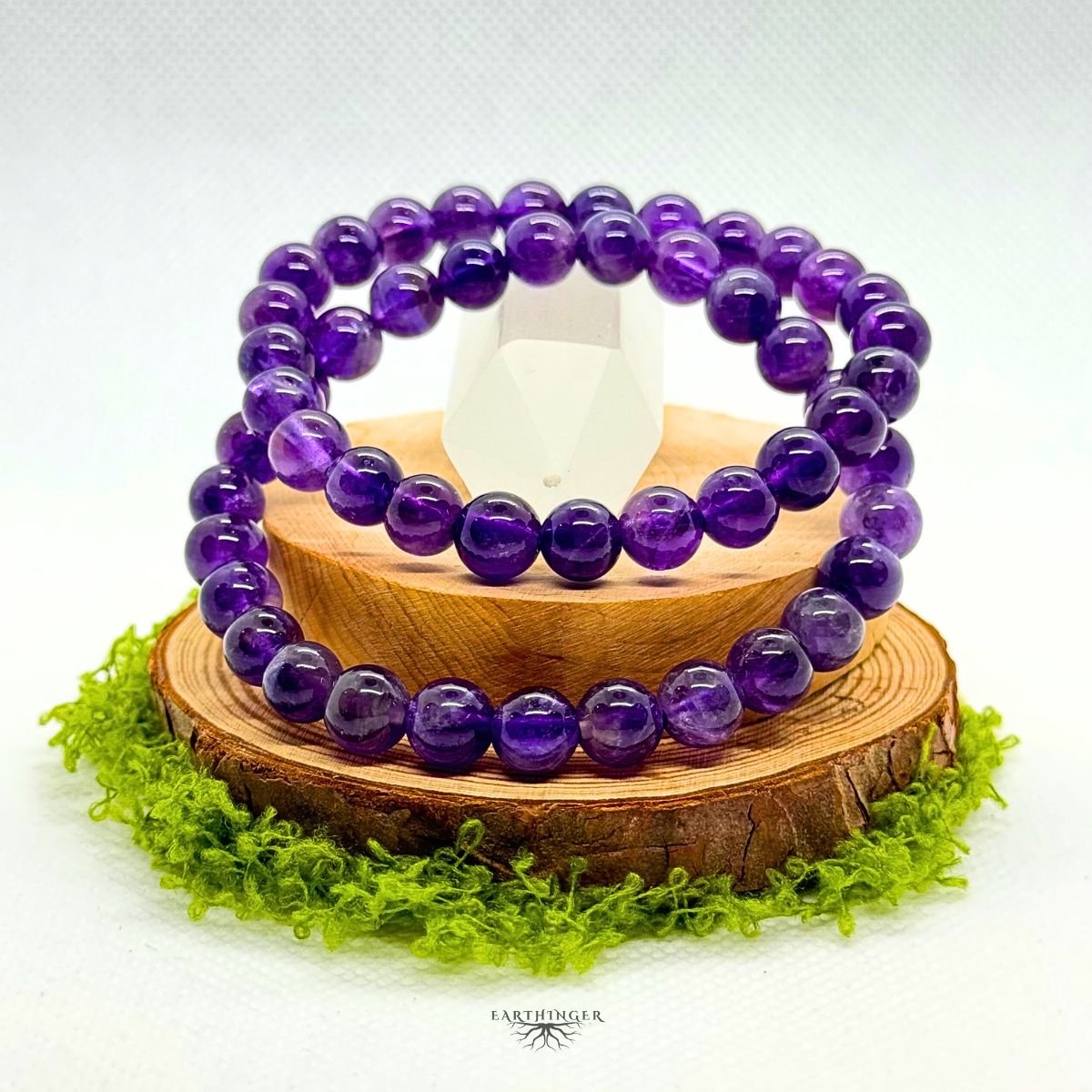 Elegantes und Natürliches Amethyst-Armband mit polierten lila Edelstein-Perlen, für Meditation, Ruhe und innere Balance
