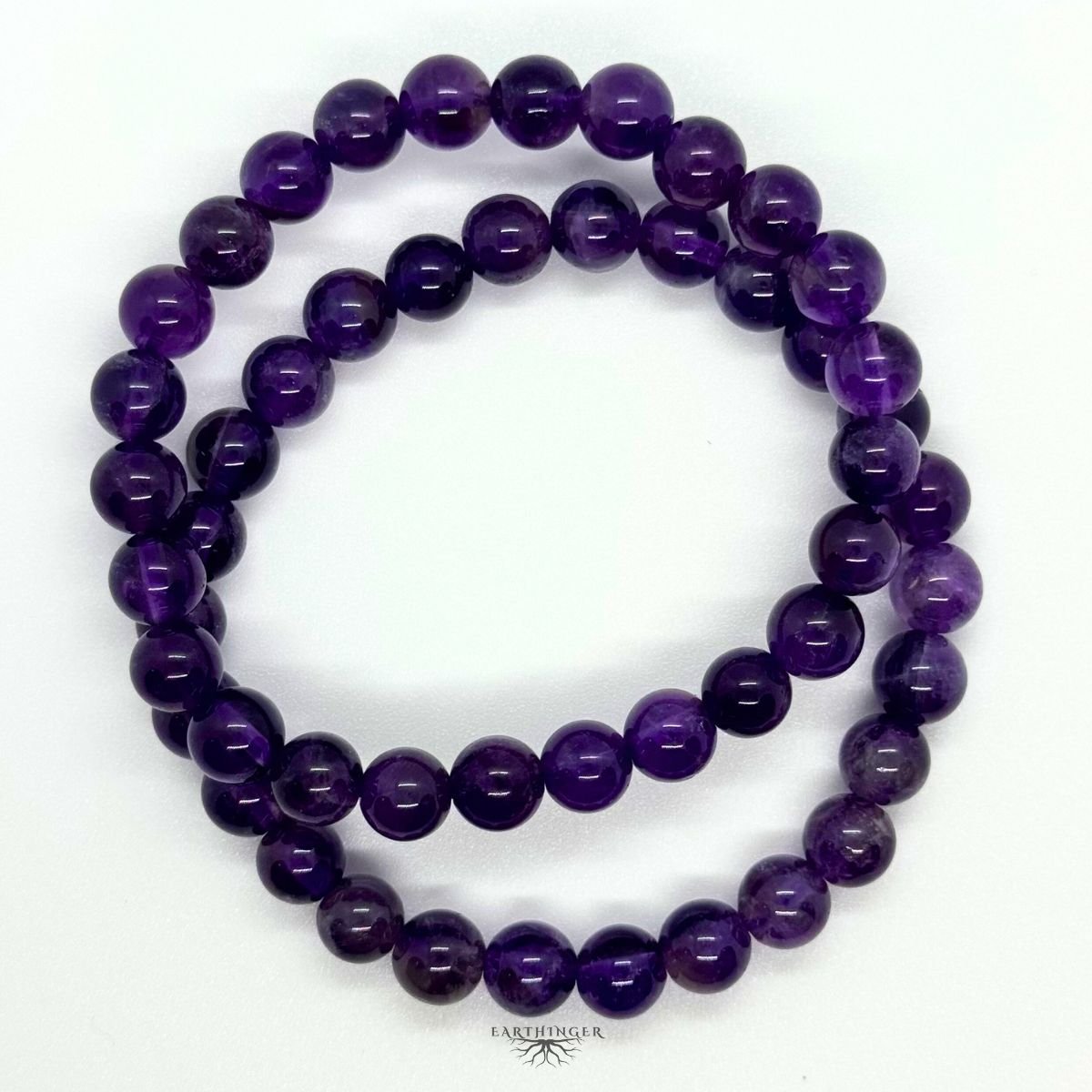 Elegantes Amethyst-Armband auf elastischem Band, 18 cm Durchmesser, Heilstein-Schmuck für spirituelles Wohlbefinden