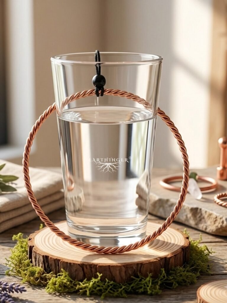 Kupfer Tensorring um Wasserglas